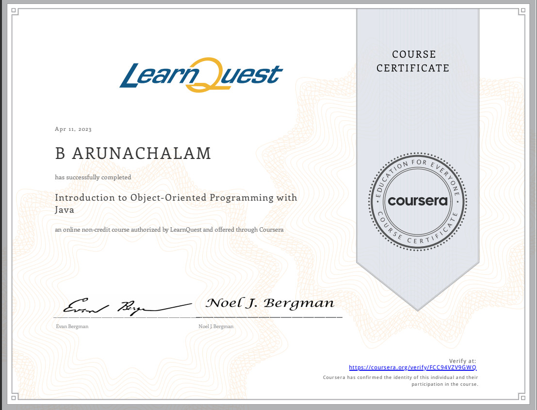 certificate