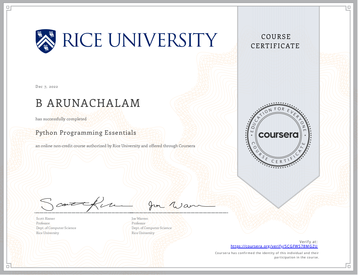 certificate